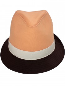 Шляпа оранжевая с коричневыми полями фото