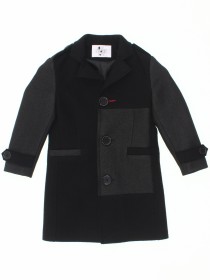 Пальто чёрное шерстяное фактурное фото