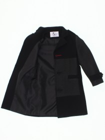 Пальто чёрное шерстяное фактурное цена