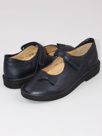 Туфли темно-синие с перламутром кожаные классические
