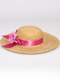 Шляпа соломенная с розовой лентой и цветком цена