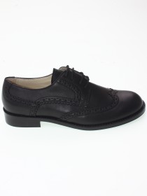 Туфли чёрные классические кожаные на шнуровке