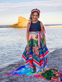 Платье разноцветное длинное пышное "Портофино" цена