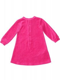 Комплект: платье розовое с принтом и оранжевые колготки фото