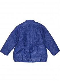 Куртка демисезонная синяя с капюшоном и стежкой в виде сердечек фото