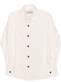 Костюм черный классический с белой фактурной рубашкой фото