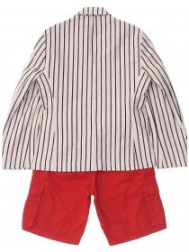 Костюм в морском стиле: пиджак в полоску и красные шорты цена