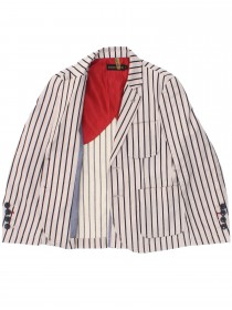 Костюм в морском стиле: пиджак в полоску и красные шорты цена