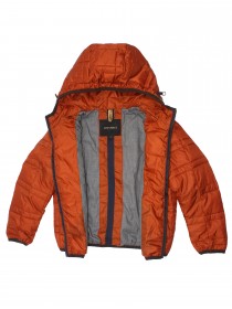 Куртка кирпичного цвета стёганая с капюшоном на тонком утеплителе цена