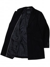 Пальто черное классическое удлиненное  фото