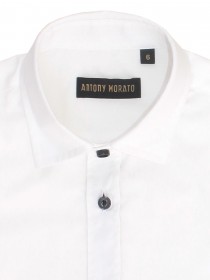купить Рубашка белая классическая с чёрной планкой и пуговицами
