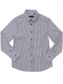 Рубашка белая в мелкую темно-синюю полоску классическая цена