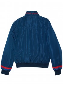 Куртка синяя с красной отделкой и брендингом на тонком утеплителе фото