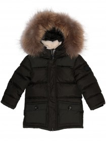 Комплект пуховой защитного цвета: куртка с натуральным мехом на капюшоне и полукомбинезон цена