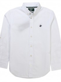 Рубашка белая классическая с черным брендингом  цена