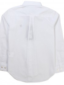 Рубашка белая классическая с черным брендингом  фото