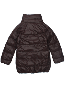 Куртка коричневая пуховая удлиненная с воротником "стойка" цена