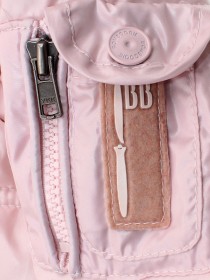 Комбинезон пуховой нежно-розовый с натуральным мехом на капюшоне цена
