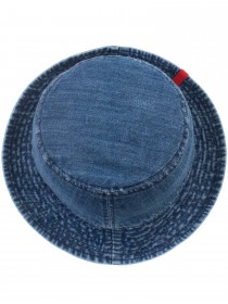 Шляпа синяя джинсовая с красным декором цена