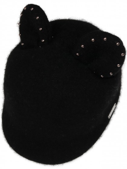 Шляпка чёрная с ушками и заклепками 