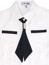 Рубашка белая с синим галстуком цена