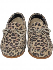 Мокасины леопардовые замшевые со шнурками фото