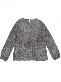 Блуза мраморной расцветки из натурального шелка с брошью цена