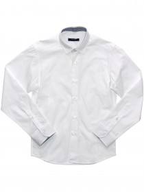 Рубашка белая классическая с клетчатым воротником и манжетами цена
