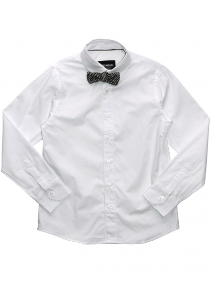 Рубашка белая классическая со съемной черно-белой бабочкой