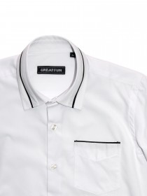 Рубашка белая классическая с черной отделкой воротника и рукавов цена