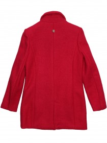 Пальто красное шерстяное с черными пуговицами цена