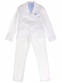 Пиджак белый с голубой подкладкой и платком в кармане  цена