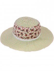 купить Шляпа разноцветная с большими полями и огуречным принтом 