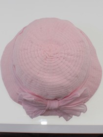 Шляпа розовая легкая с бантом фото