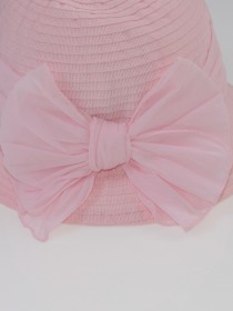 купить Шляпа розовая легкая с бантом