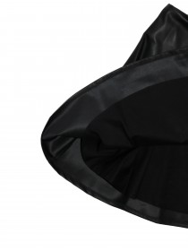 Сарафан чёрный кожаный на широких лямках фото