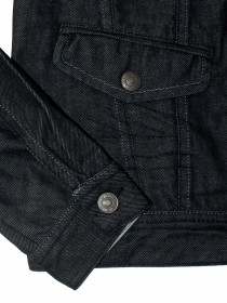 Куртка графитового цвета джинсовая на пуговицах с карманами и брендингом цена