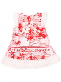 Платье белое с рюшами и красным рисунком в морском стиле цена