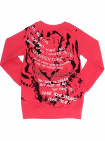 Туника красная с чёрным тигром на спине, надписями и брендингом цена