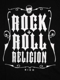 купить Футболка черная с белой надписью "Rock&Roll Religion"