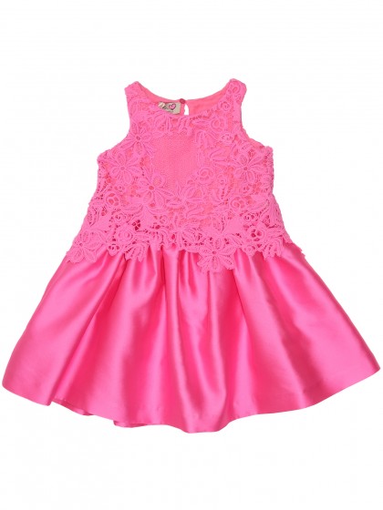 Платье розовое с кружевным верхом 