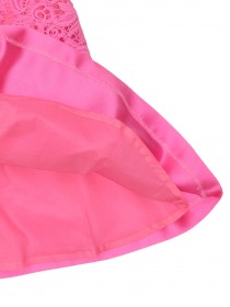 Платье розовое с кружевным верхом  фото