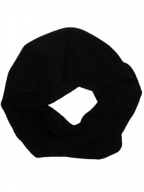 Комплект чёрный с люрексом: шапка и шарф фото
