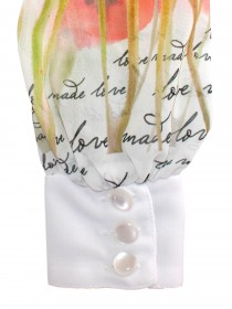 Блуза белая легкая с яркими маками цена
