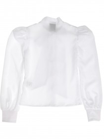 Блузка белая элегантная с бантом и жемчужными пуговицами  цена