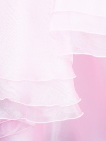 купить Комплект юбка розовая ассиметричная из органзы и блузка белая с цветочным принтом
