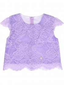 Комплект итальянское кружево фиолетовый: блузка и пышная юбка цена