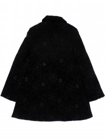 Пальто чёрное утеплённое кружево и стразы  фото