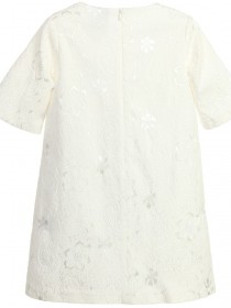 Платье белое жаккардовое с вышивкой розовые и алые розы цена