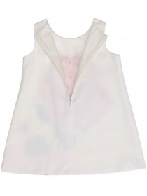 Платье белое с аппликацией "Гортензия розовая" и стразами  цена